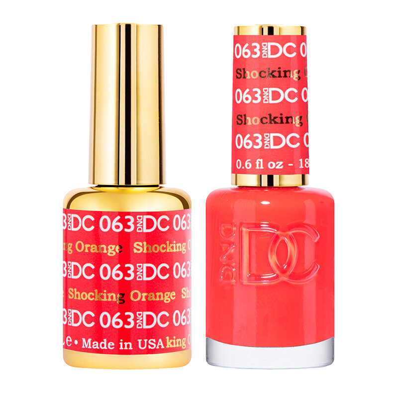 DND DC Pure Gel Polish Set #63 Shocking Orange, 0.5 fl oz | LA