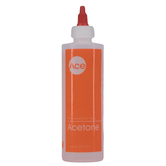 Printed Plastic Empty Bottle Acetone 8oz w/twist cap | LA Nail