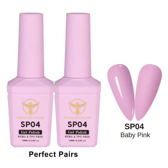 Phoenix Perfect Pair Baby Pink SP04 ,0.54oz | LA Nail Supplies