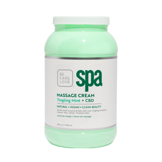 BCL SPA Massage Cream Tingling Mint + CBD, 128oz | LA Nail Supplies