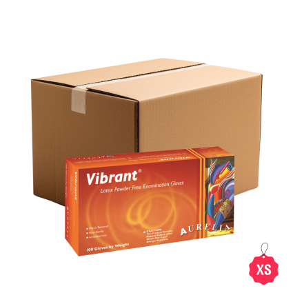 Vibrant Latex Powder Free Gloves Size X-Small | LA Nail Supplies